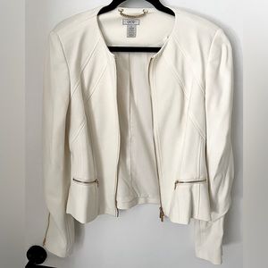 Never Been Worn Cache White & Gold Zippered Jacket